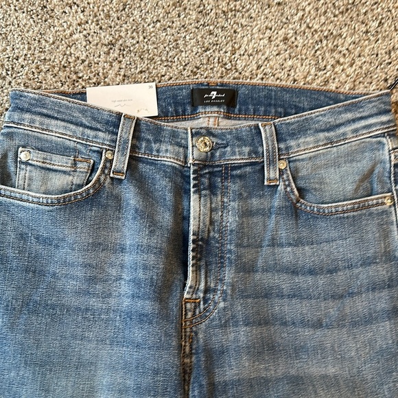 NWT 7 For All Mankind HIGH WAIST SLIM KICK WITH LONG SIDE HEM AND DESTROY, Sz 30 - Picture 6 of 10